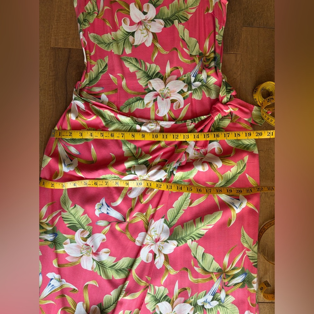 La Cabana Hawaiian Tropical Print Wrap Dress, size S - Picture 9 of 10